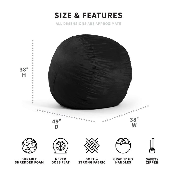 Dimensions black foam fuf #color_black-plush