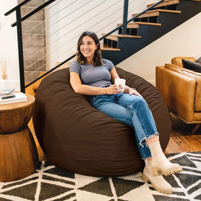 Large Fuf brown foam beanbag 