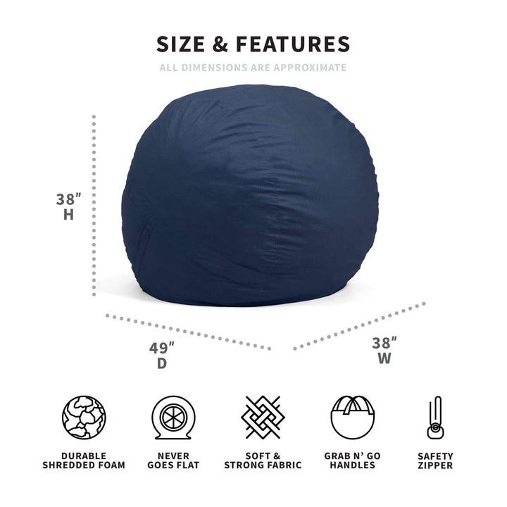 Fuf Large Foam Beanbag dimensions Adult beanbag chair #color_cobalt-lenox