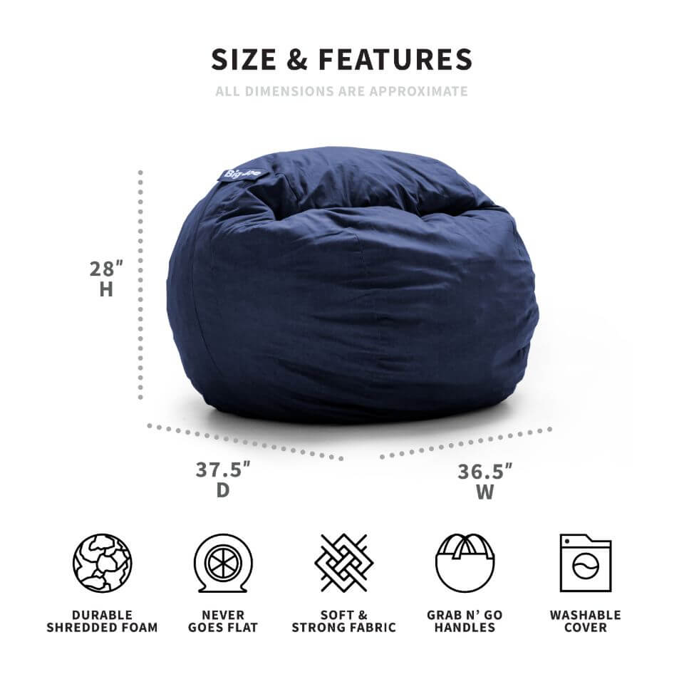 Medium Fuf foam filled bag chair #color_cobalt-lenox