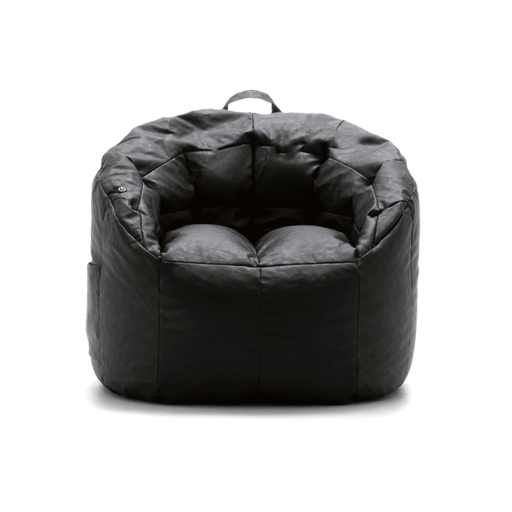 Milano Vibe Black Faux Leather Beanbag Chair #color_black-montana