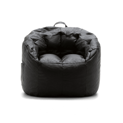 Milano Vibe Black Faux Leather Beanbag Chair #color_black-vegan-leather