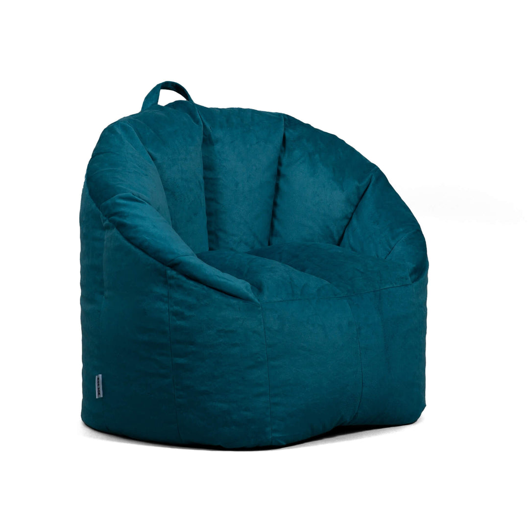 Milano Plush Bean Bag Chair with backrest for Teens and Adults side #color_teal-plush