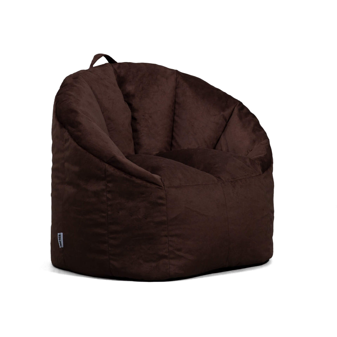 Brown Beanbag Chair with Back Rest for Adults side #color_cocoa-plush
