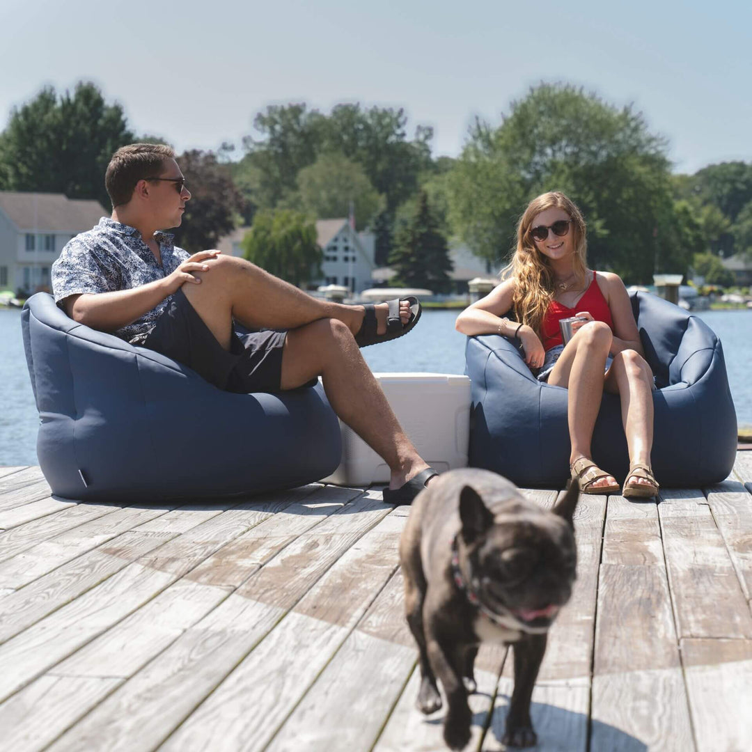 Outdoor Vinyl Patio Chair Waterfront Chair #color_navy-marine-vinyl