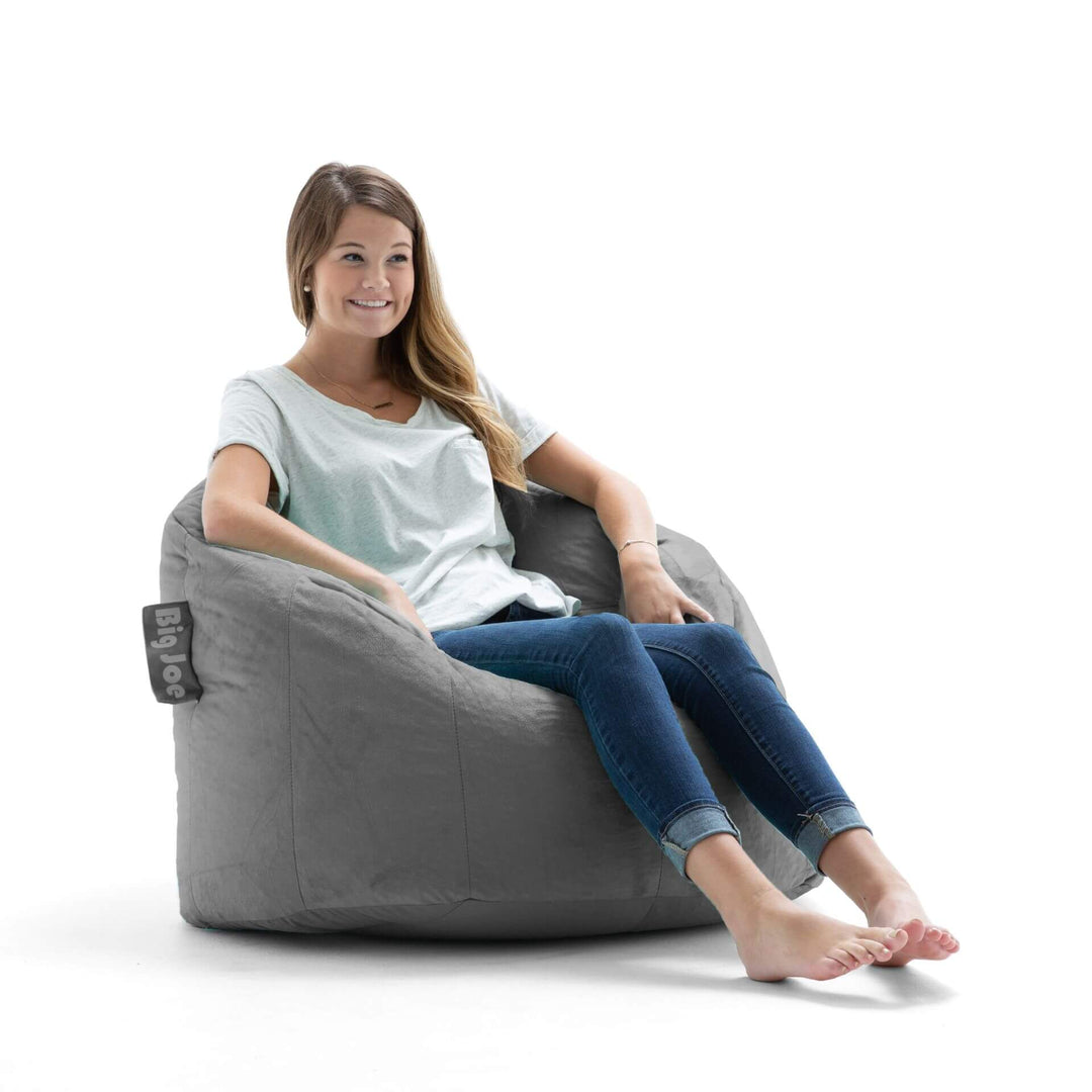 Milano Gray Beanbag Chair for Adults Girl Relaxing #color_gray-plush