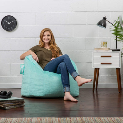 Milano bean filled girl in dorm room Beanbag Chair Front 