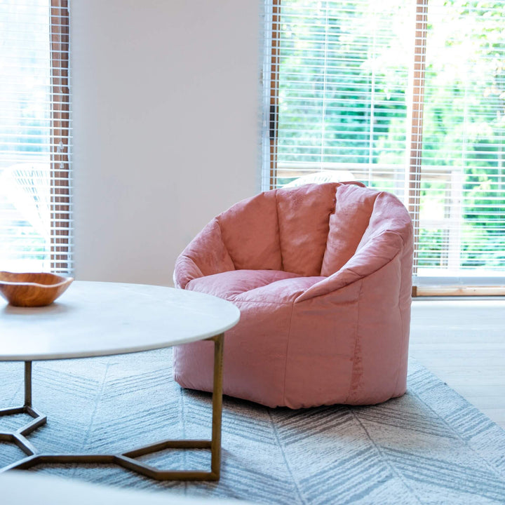 Milano Adult Beanbag Chair living room accent #color_desert-rose-plush