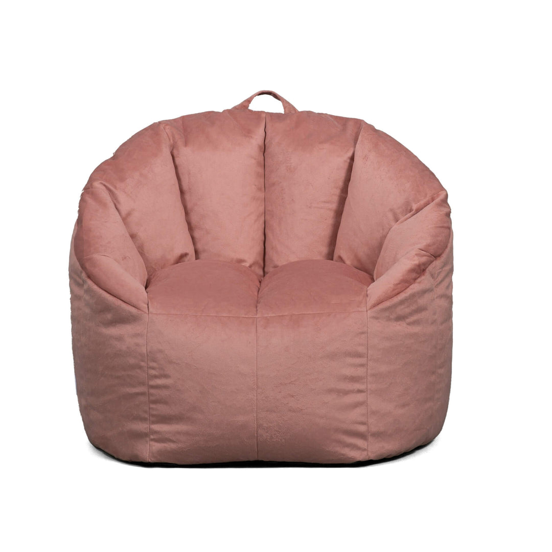 Milano Adult Beanbag Chair front #color_desert-rose-plush