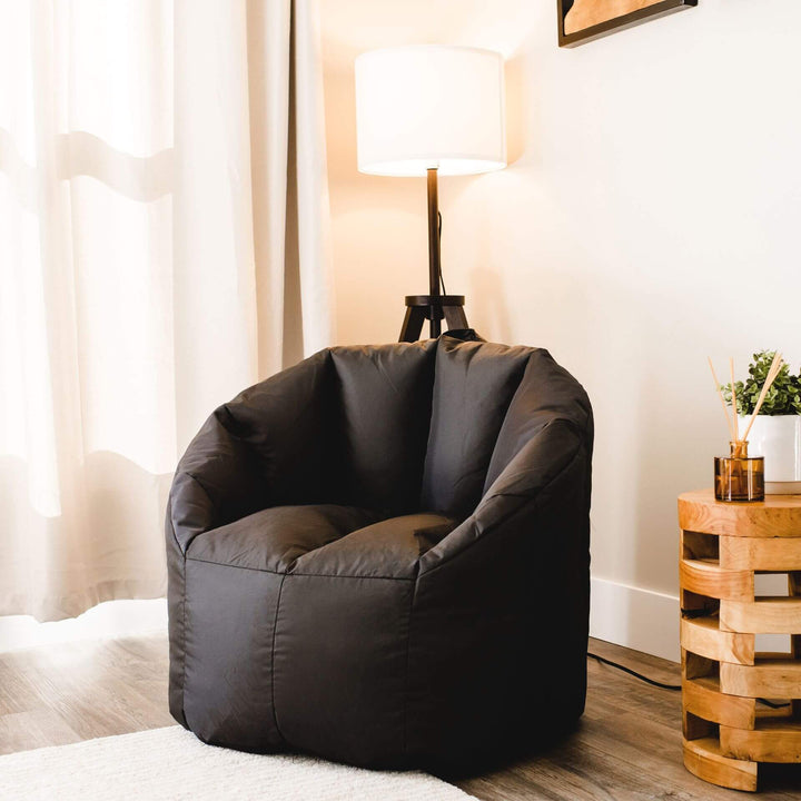Milano Bean Bag Chairs with Backrest for Adults in living room #color_black-smartmax