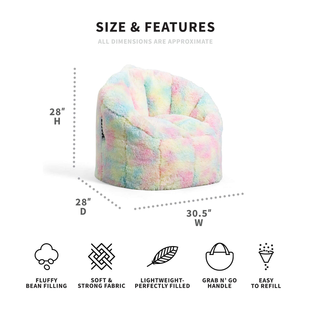 Milano Beanbag Chair for Teens Rainbow dimensions #color_unicorn-rainbow-plushie