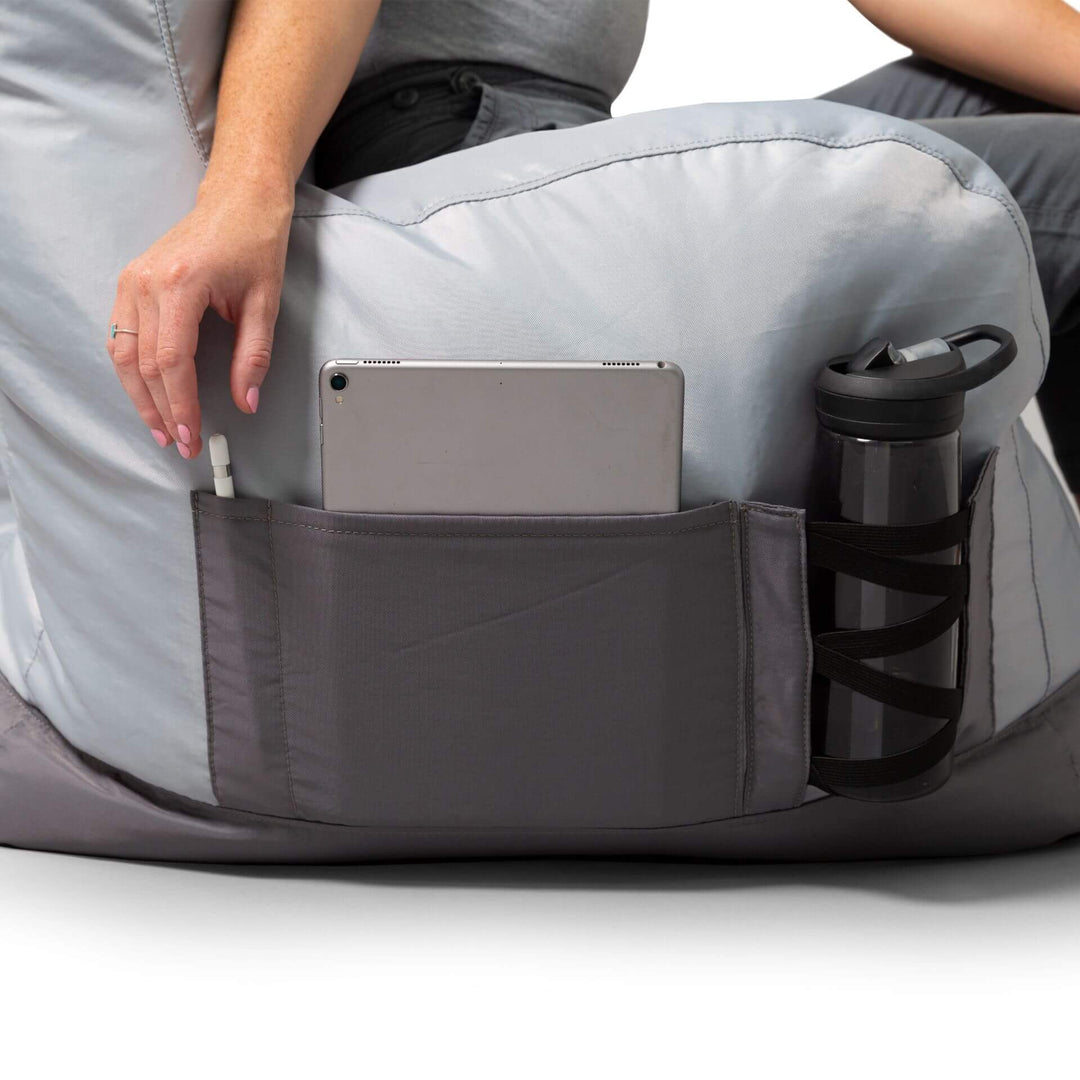 Bean bag chair pockets gray #color_two-tone-gray-smartmax