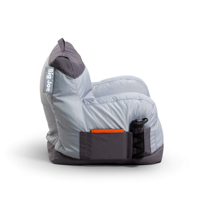 Side view with pockets bean bag chair #color_two-tone-gray-smartmax