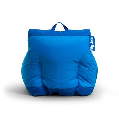 Back view bean bag chair in blue 