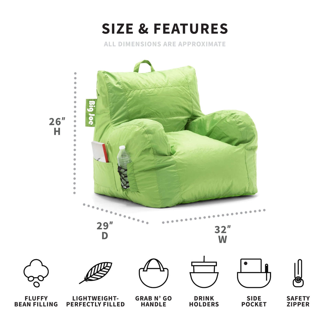 Dimensions green beanbag chair #color_spicy-lime-smartmax