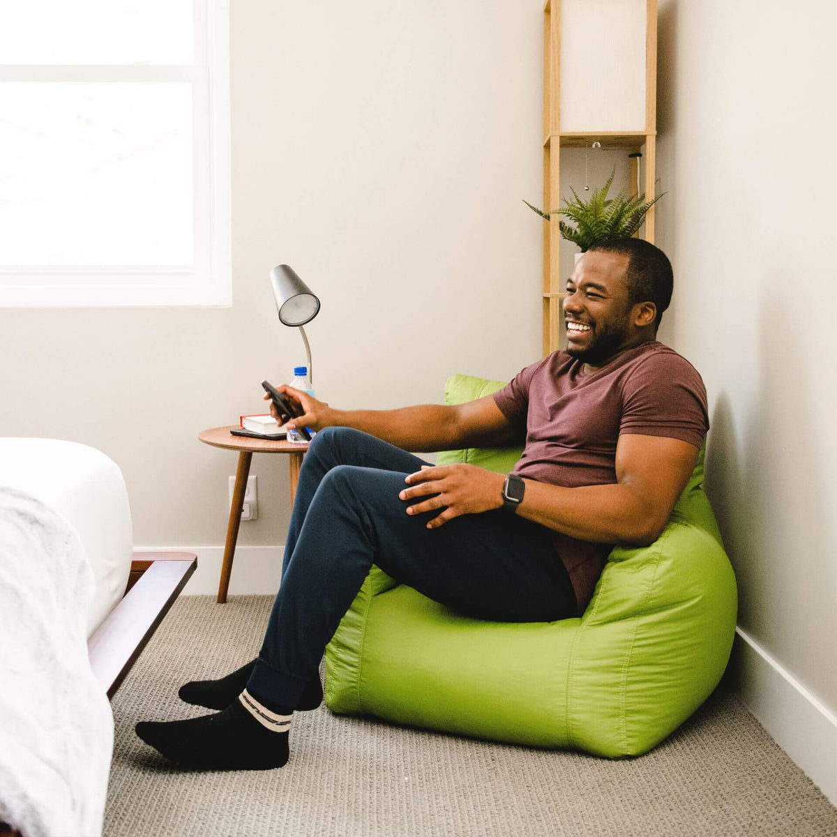 Bean bag dorm chair green 
