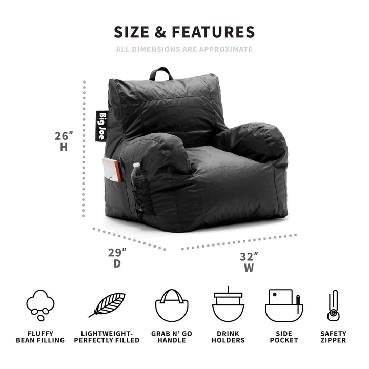 Dimensions for black beanbag chair #color_black-smartmax