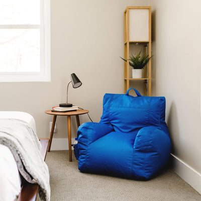Blue dorm room arm chair beanbag 