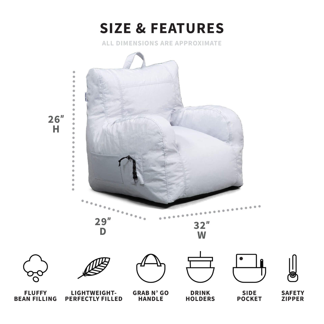 Dorm room chair beanbag dimensions #color_gray-smartmax