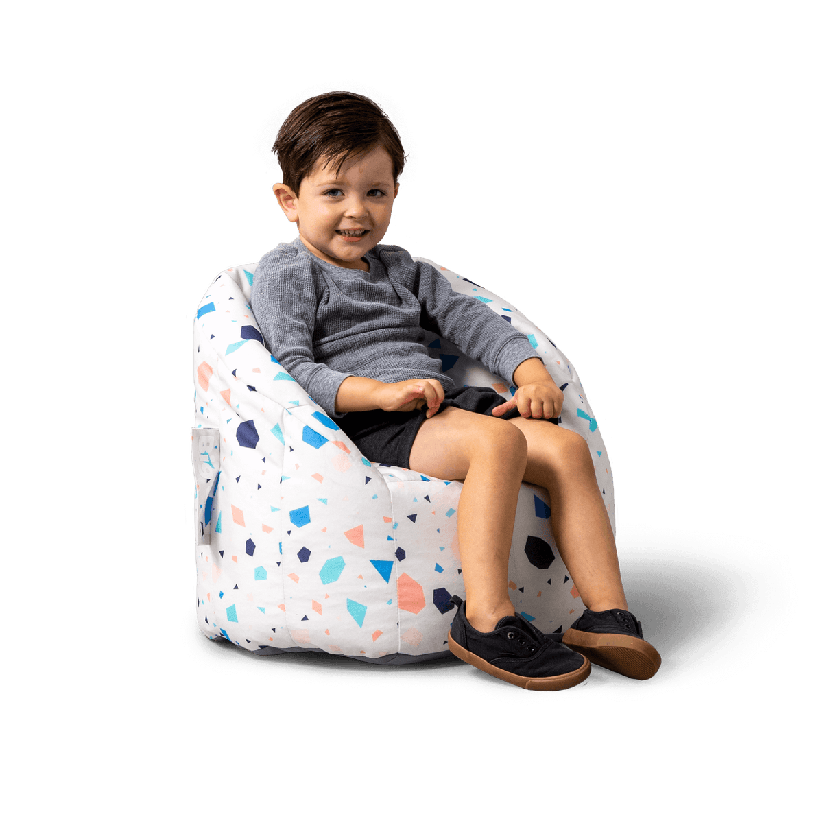 Milano Kids Beanbag Chair with Backrest boy relaxing 