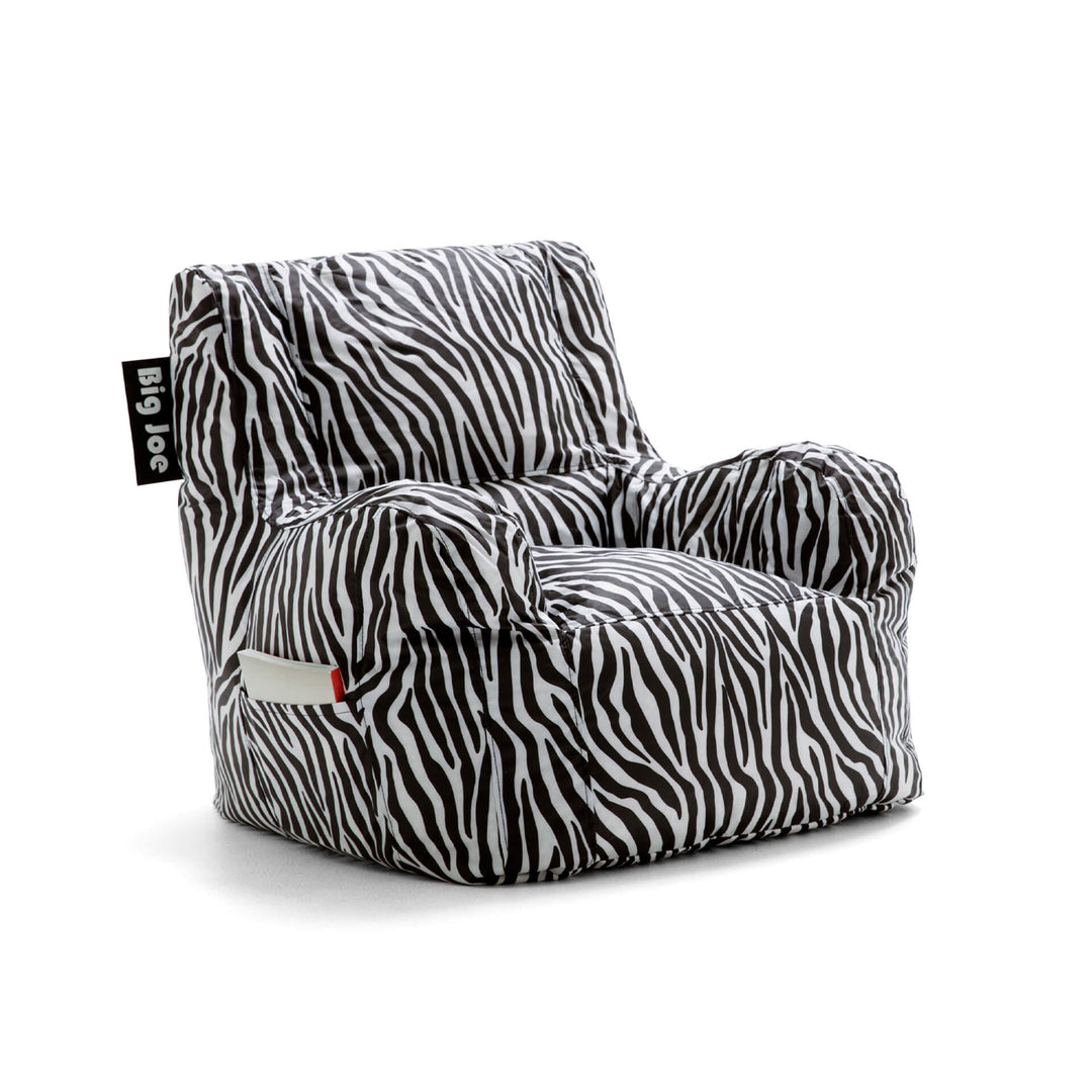 Duo bean filled beanbag chair with pockets #color_zebra-smartmax