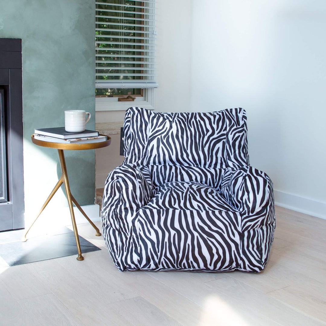 Teen and young adult beanbag chair in zebra print #color_zebra-smartmax