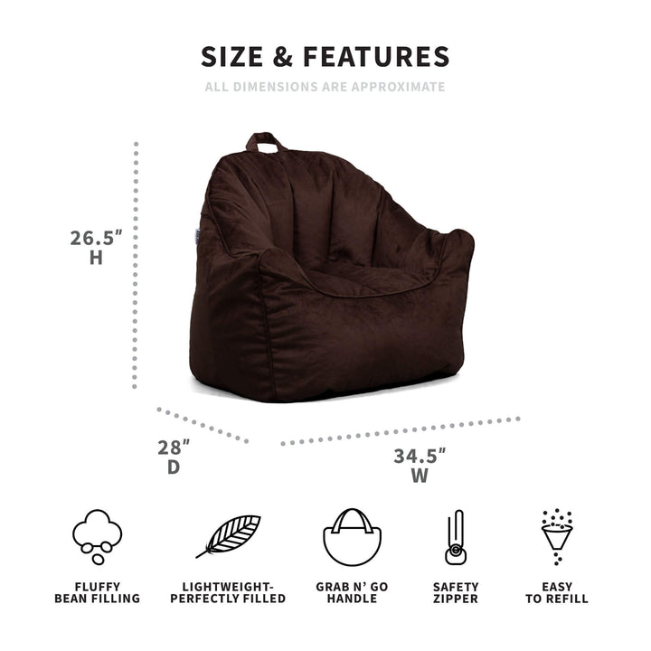Hug brown beanbag chair dimensions #color_cocoa-plush