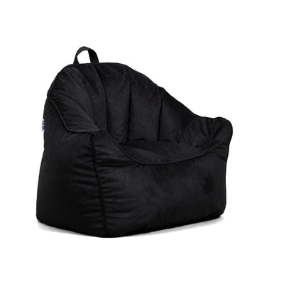 Side view bean bag chair black 