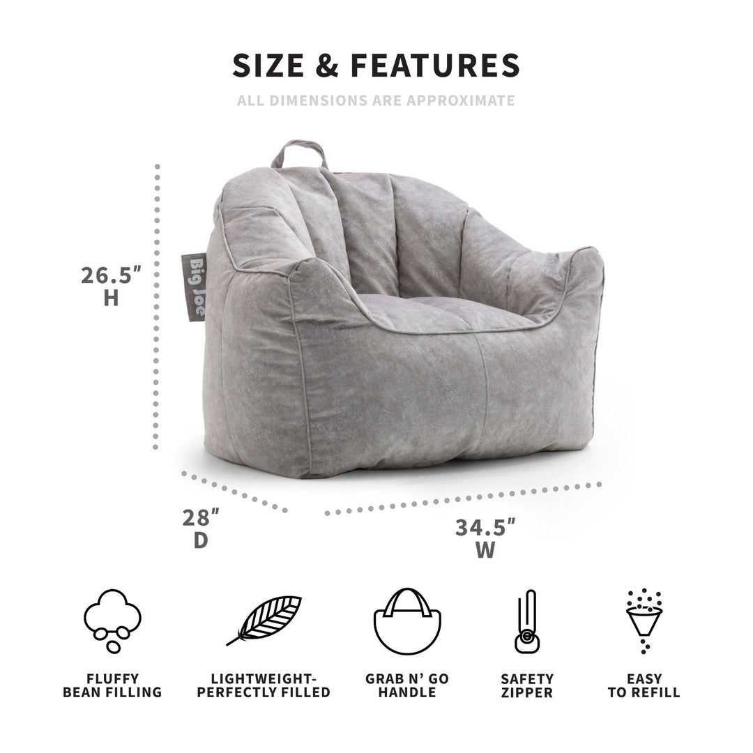 Dimensions Hug Gray Beanbag Chair #color_lunar-gray-hyde