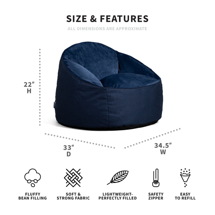 Marmit bean bag chair dimensions blue #color_cobalt-lenox