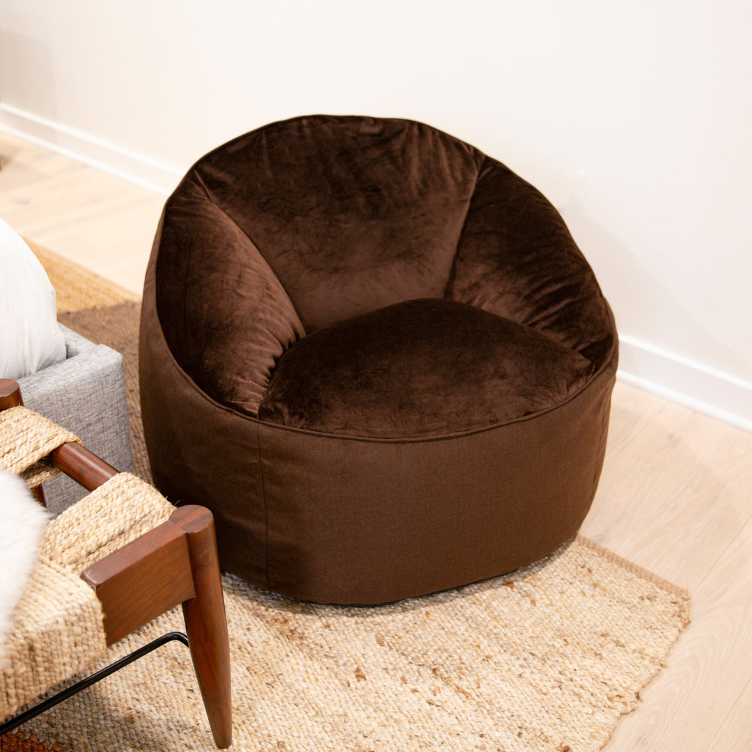 Marmit bean bag chair with backrest #color_cocoa-lenox