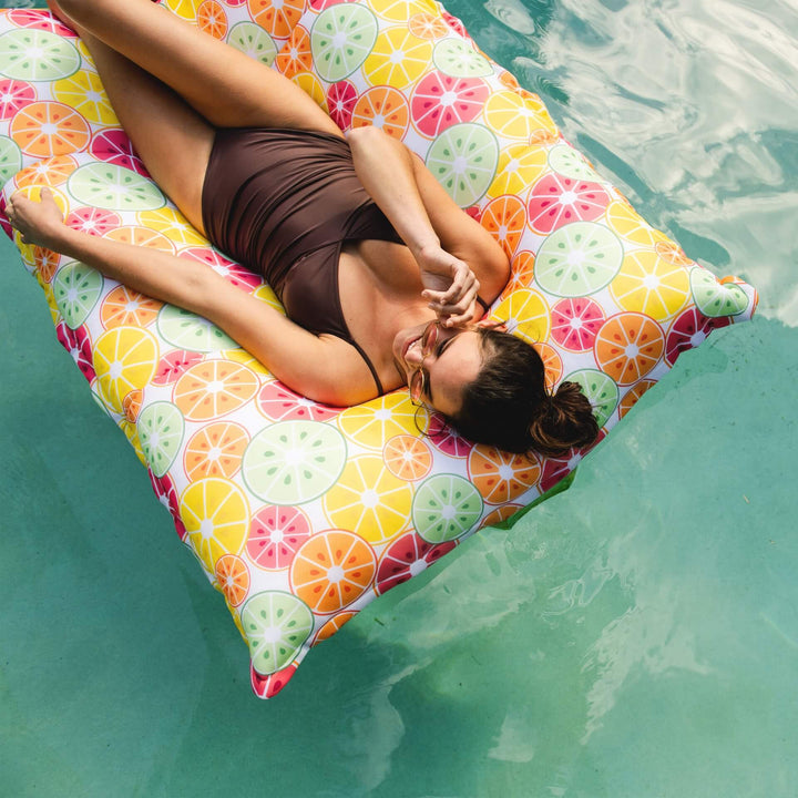 Lagoon lounger pool float #color_citrus-burst