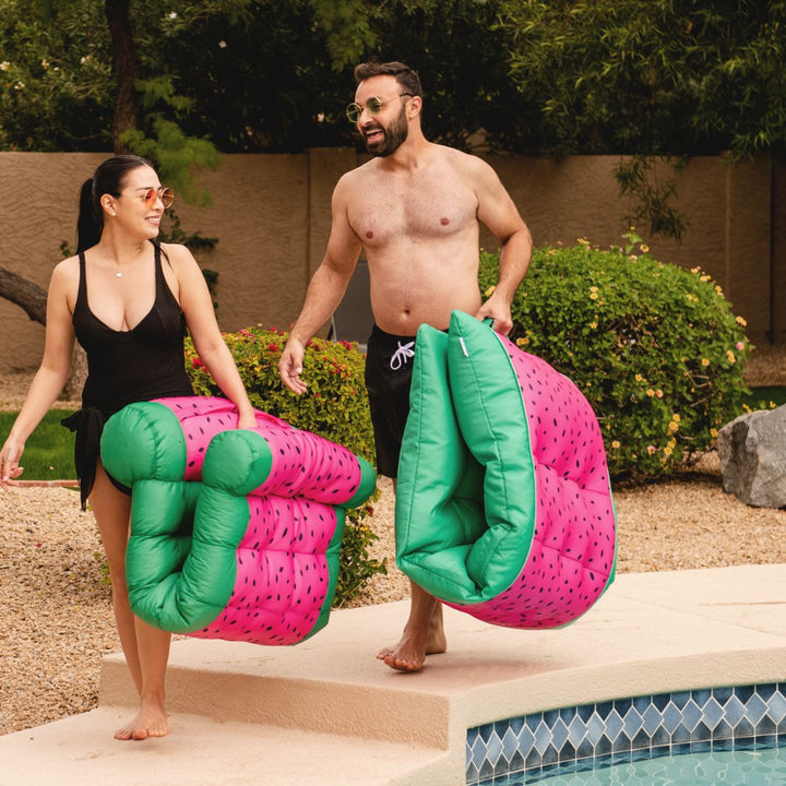 Watermelon pool lounger carry handle #color_summer-melon