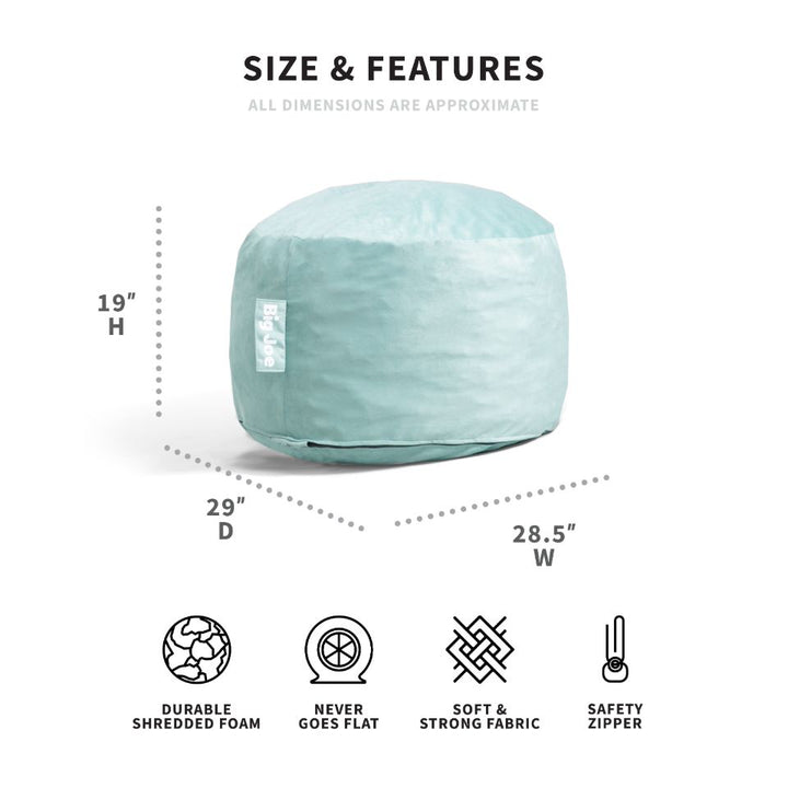 Dimensions Fuf small beanbag foam chair #color_turquoise-plush