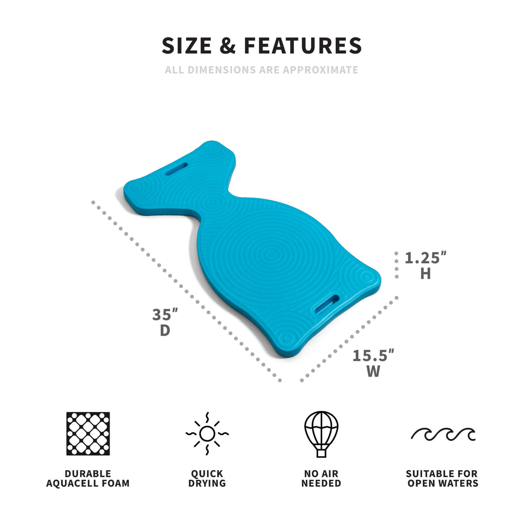 saddle seat pool float dimensions #color_blue-aqua