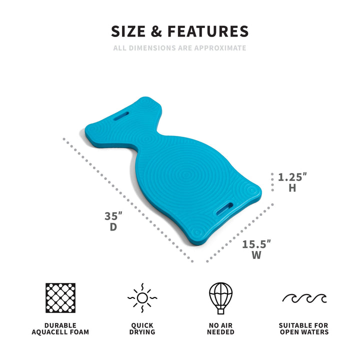 saddle seat pool float dimensions #color_blue-aqua
