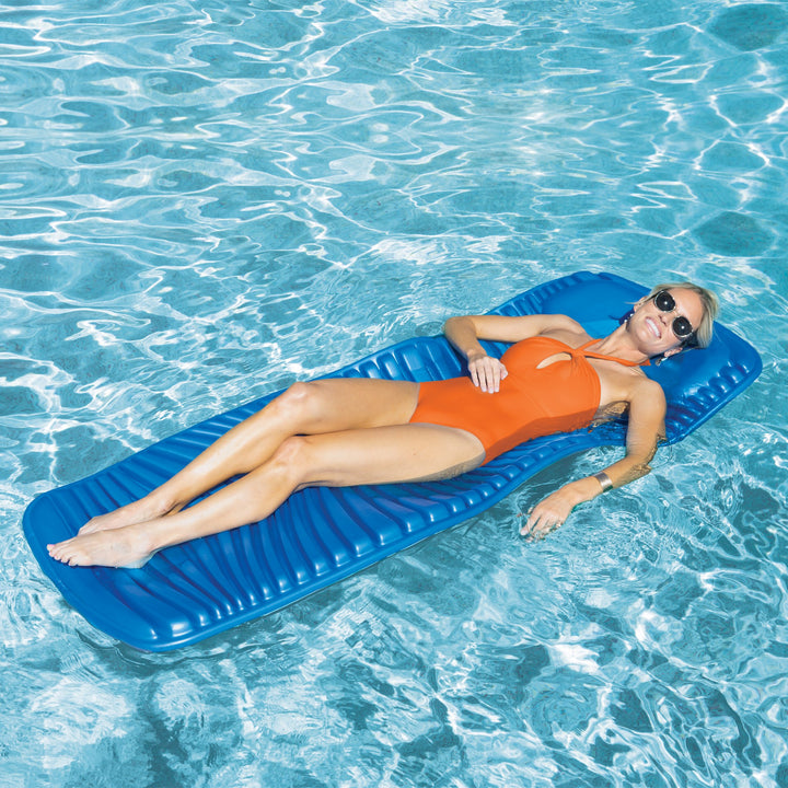 Luxury floating pool lounger foam pool lounger relaxing pool float #color_aquaria-blue
