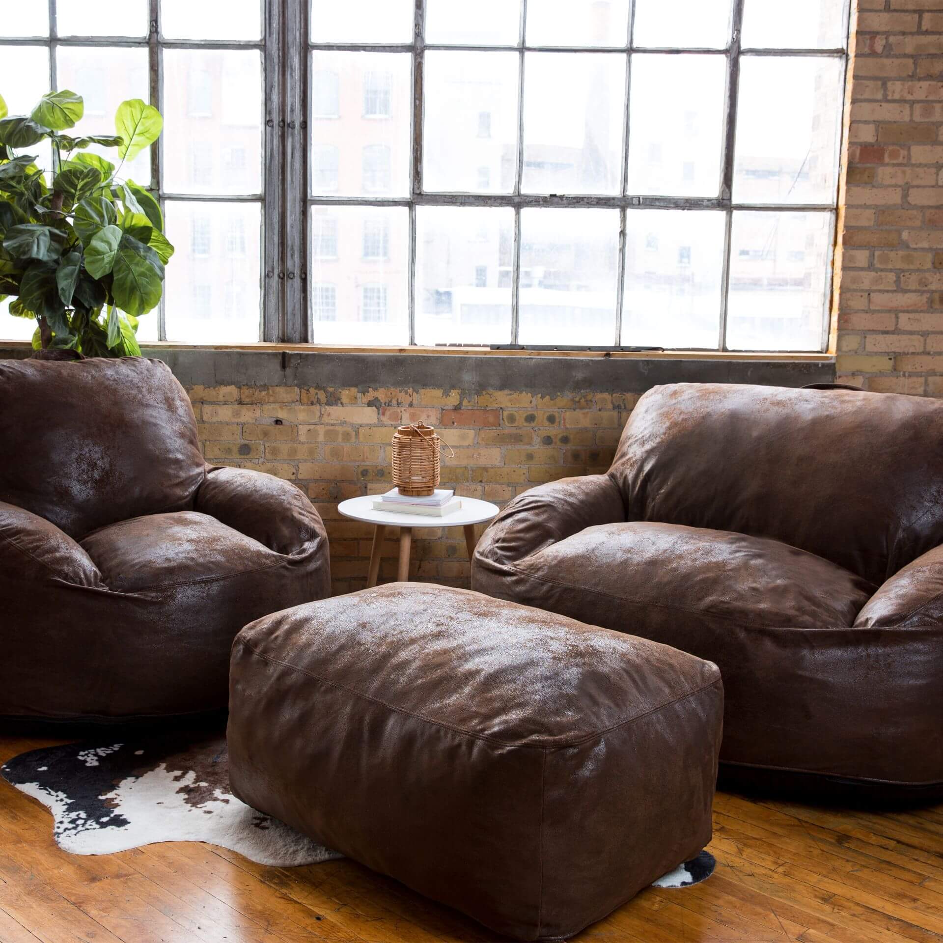 Genuine leather discount bean bag chair