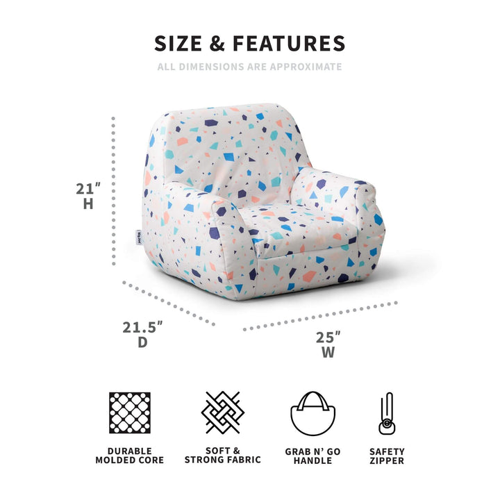 Kids chair Mid-Mod dimensions #color_dolce-terrazzo-lenox