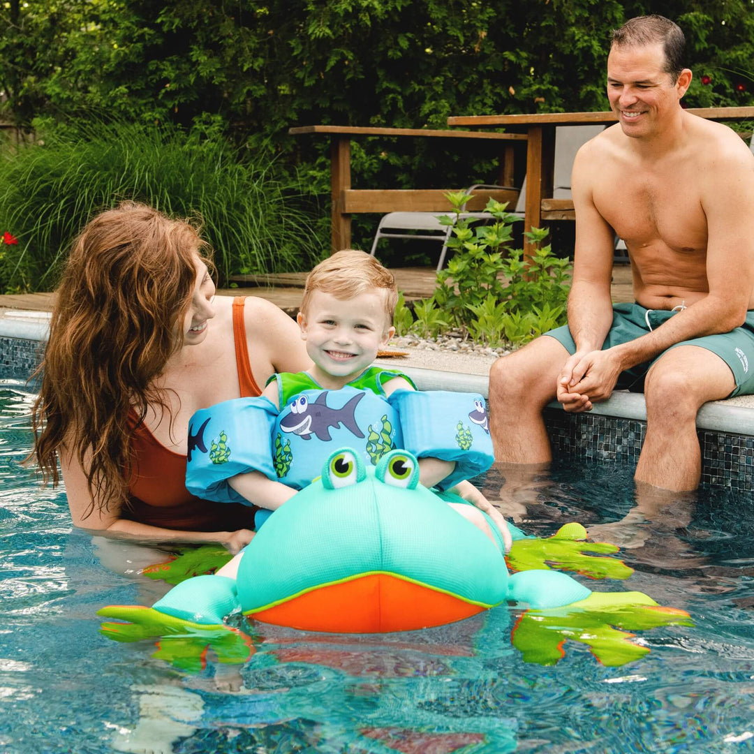 Pool Pets Frog Kids Pool Float young kid playing in pool #style_frog