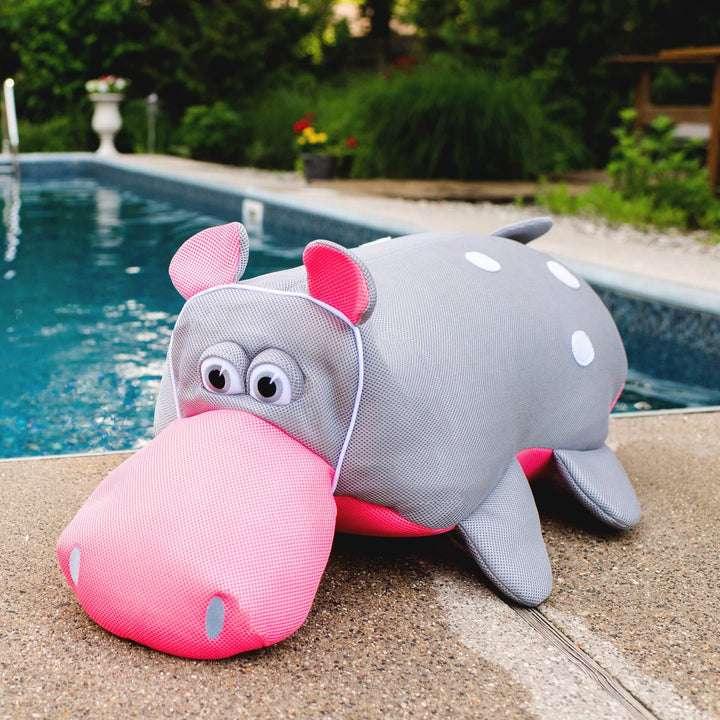 Pool Petz Large hippo kids pool float pool side #style_hippo