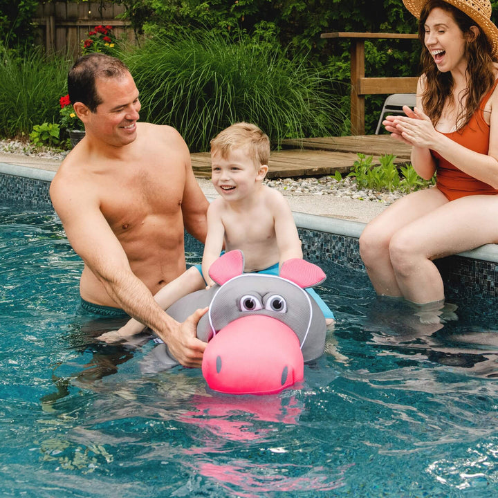 Pool Petz Large hippo kids pool float family with kid #style_hippo
