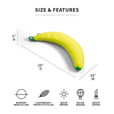 Banana pool noodle float dimensions 