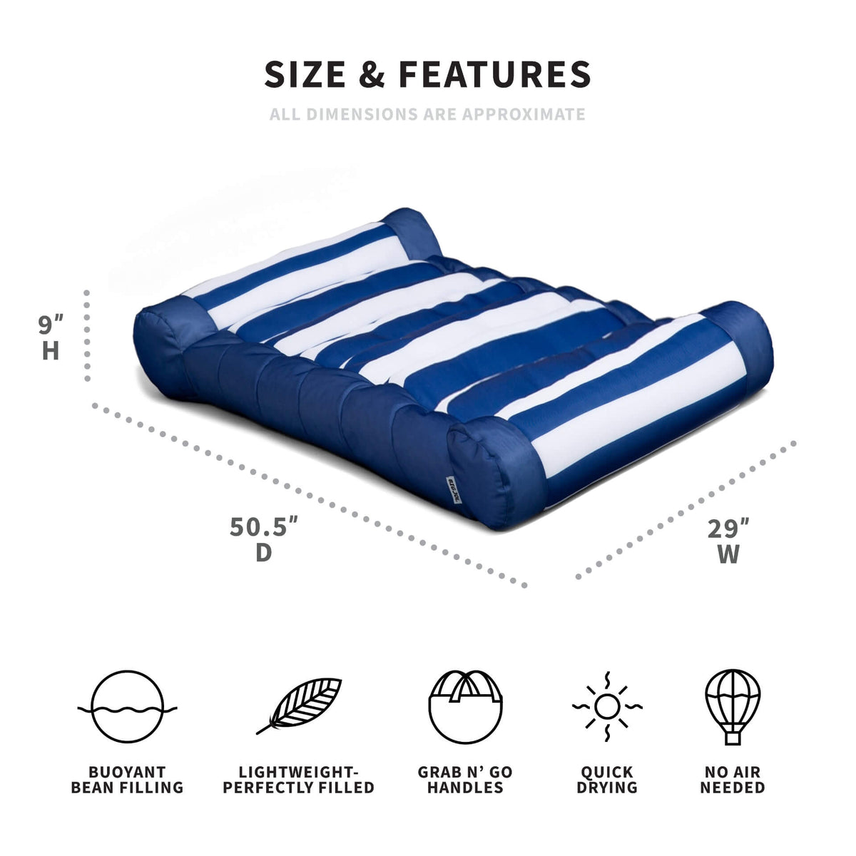 Dimensions for Kona hammock 