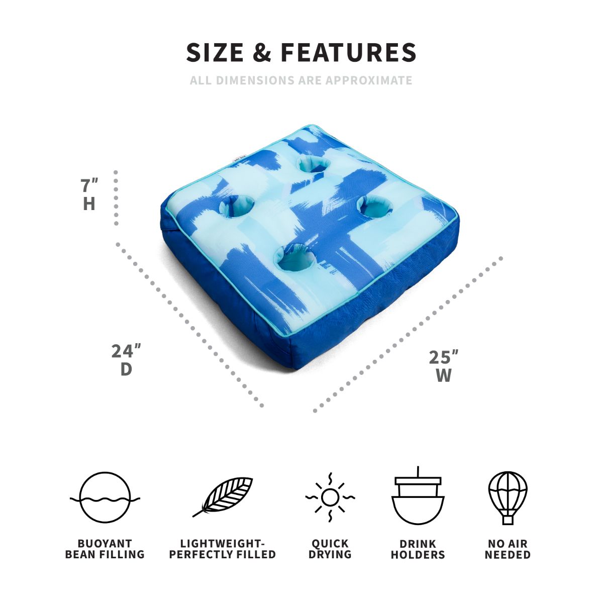 Dimensions drink caddie for pool 