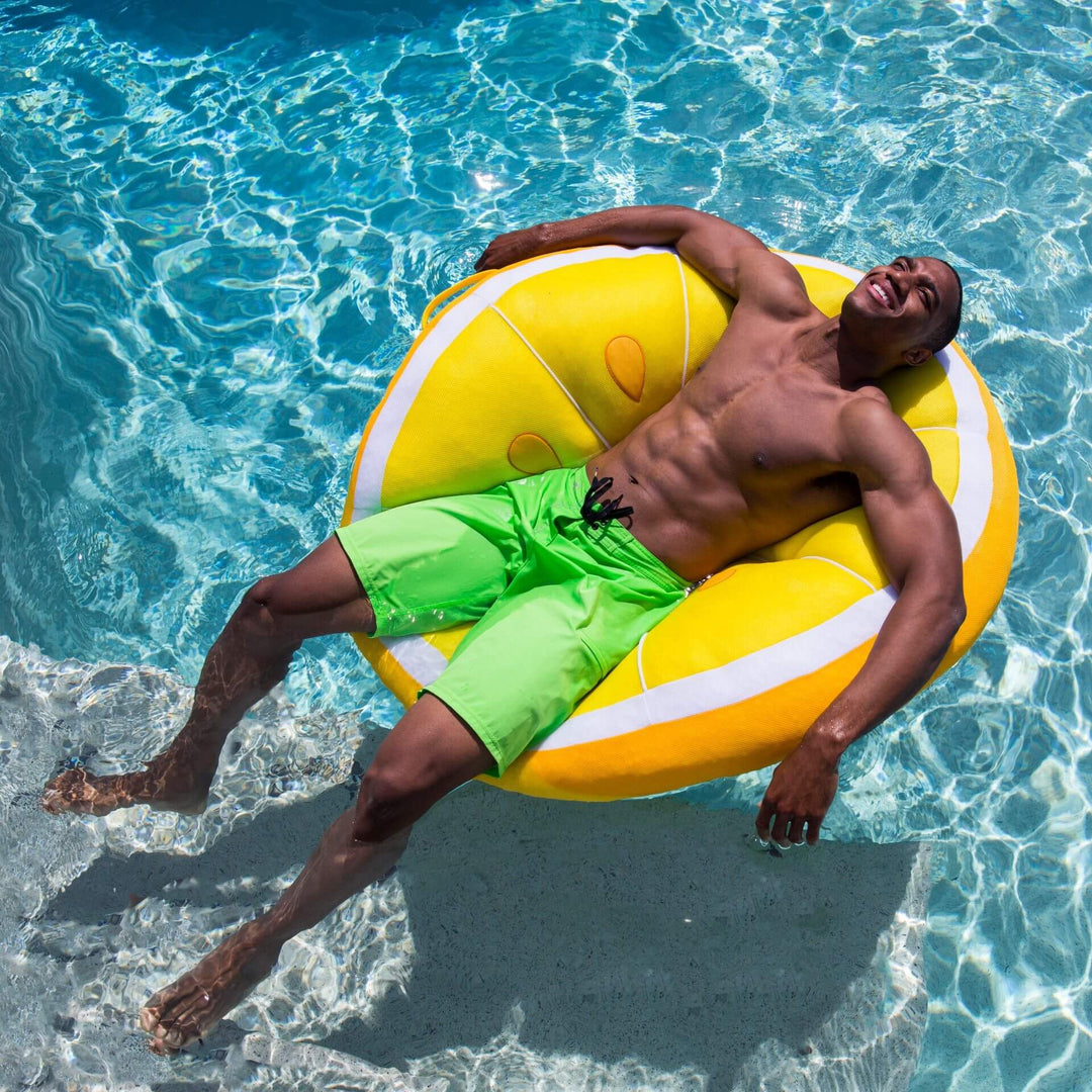 Fruit Slice Large lemon pool float man relaxing #style_lemon