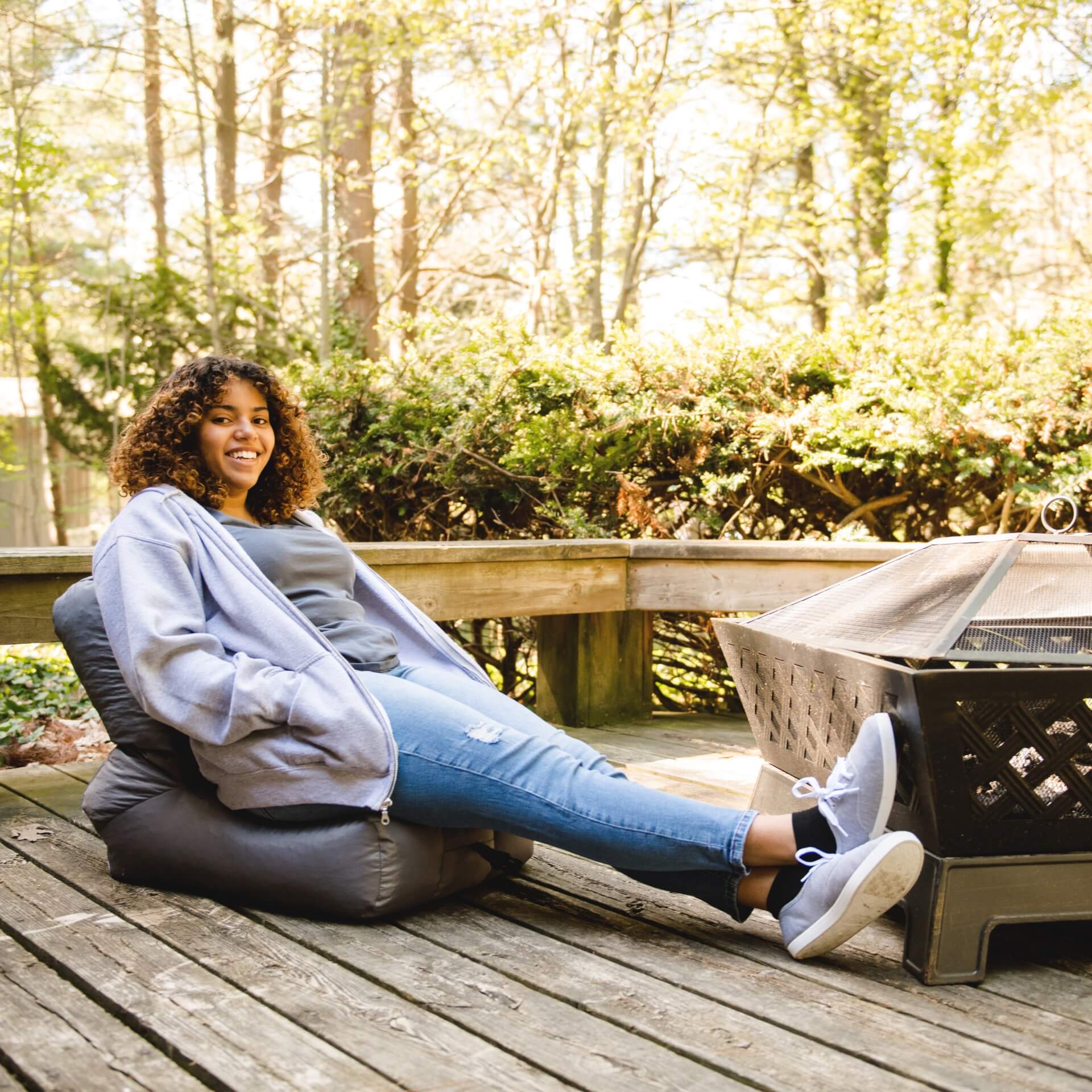 Camping beanbag chair #color_steel-gray-smartmax