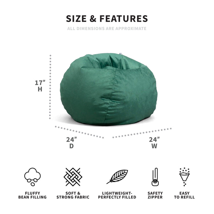 Dimensions plush beanbag chair #color_pine-green-plush