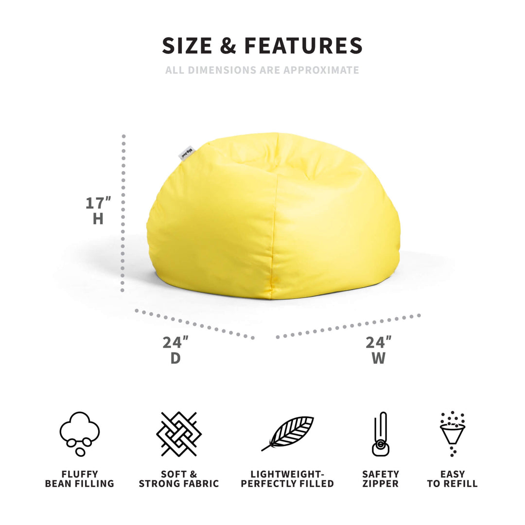 Dimensions beanbag chair in yellow #color_buttercup-gabardine