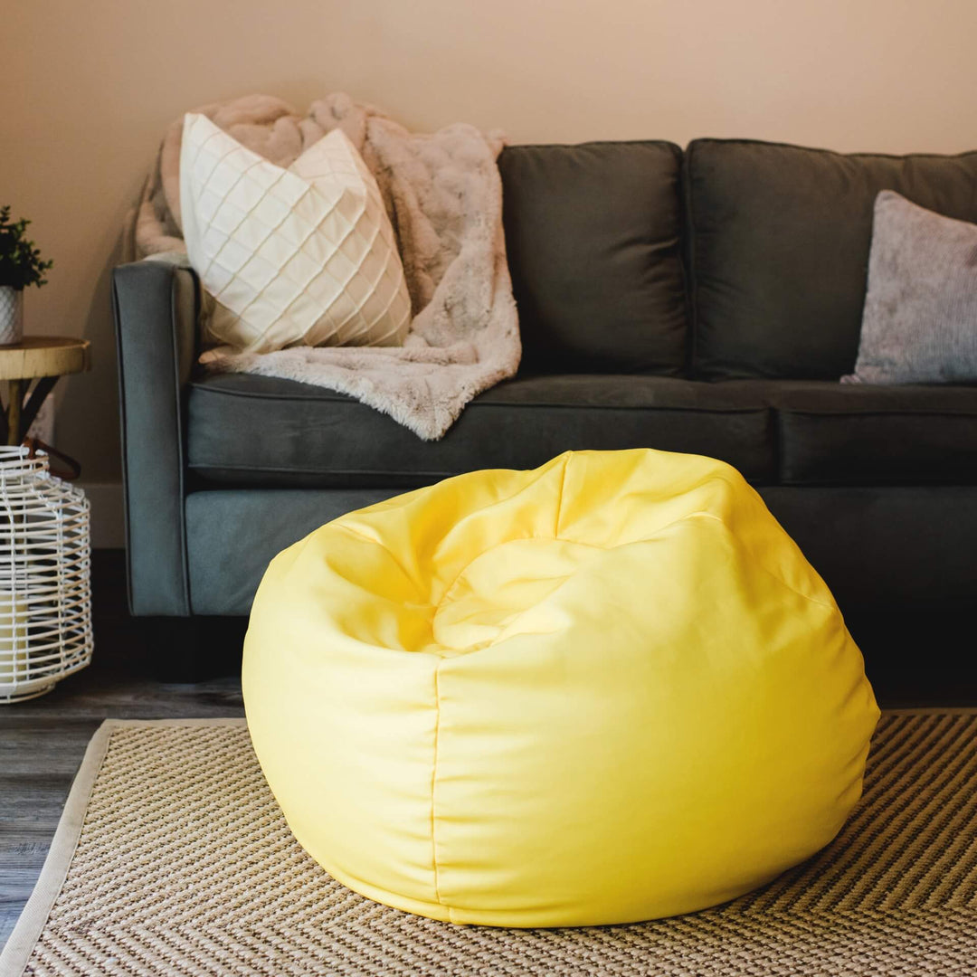 Yellow kids beanbag chair dot #color_buttercup-gabardine